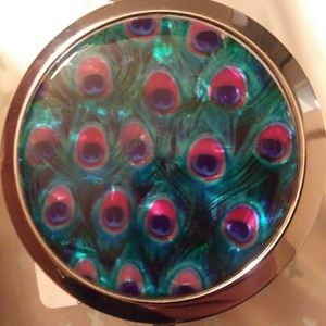 Peacock feathers dual sided mirror